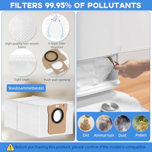 HASTHIP® 39PCS Replacement Parts for Dreame S10 Ultra Vacuum Cleaner Spare Accessories with Main Roller Brush Side Brushes Mop Cloth Filters Cleaning Mop Dust Bags HASTHIP® 39PCS Replacement Parts for Dreame S10 Ultra Vacuum Cleaner Spare Accessories with Main Roller Brush Side Brushes Mop Cloth Filters Cleaning Mop Dust Bags